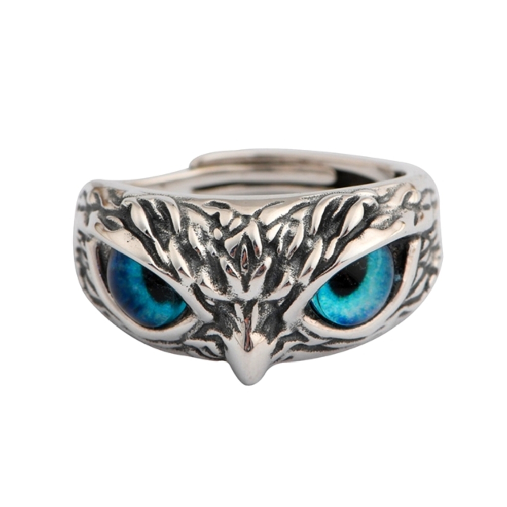 S925 Silver Vintage Owl Ring